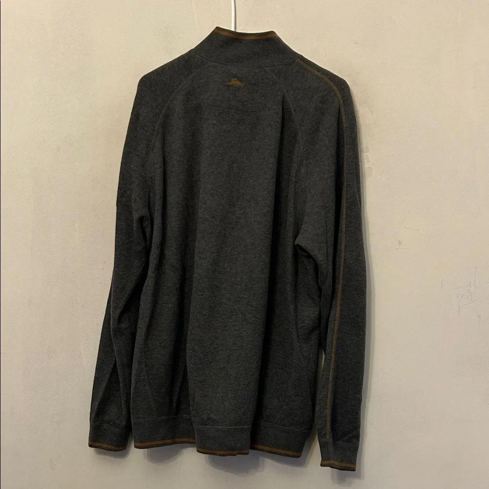 Tommy Bahama Men's Dark Gray Full-Zip Sweater Size L EUC